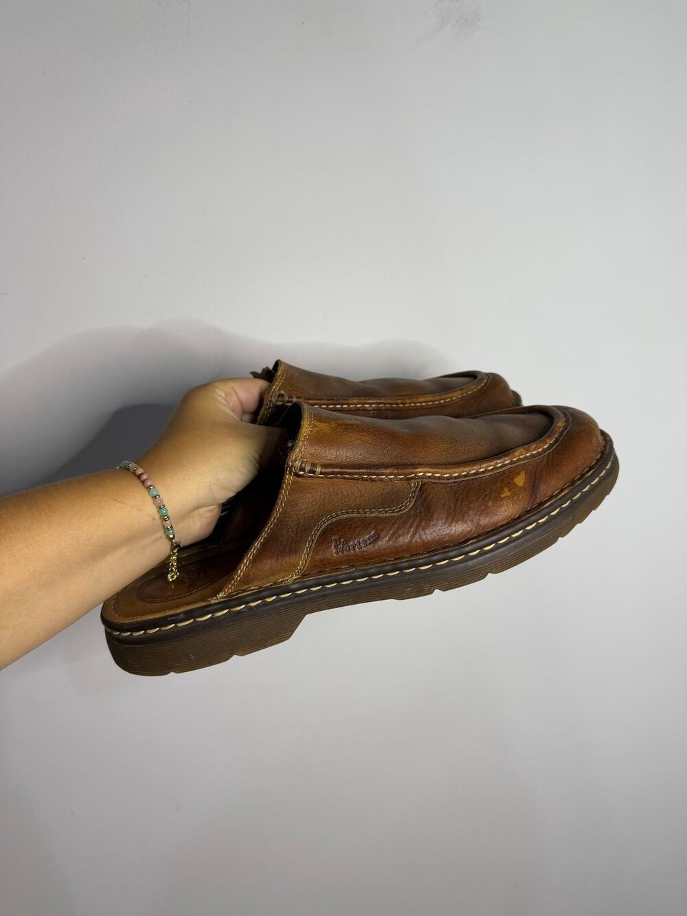 Vintage brown leather mule or slip-on clogs by Dr. Martens Men’s 12